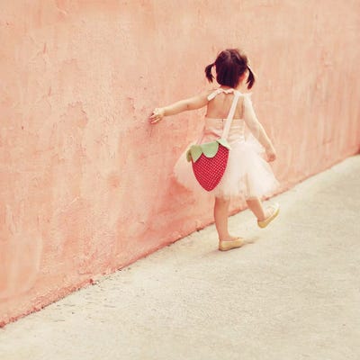 Pink Wall Tutu Square by Mandy Lynne framed canvas print