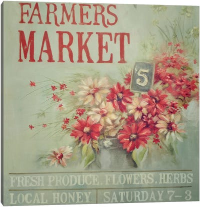 Red Farmers Market Canvas Art Print - Mandy Lynne