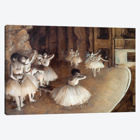 Repetition of a ballet on stage Canvas Print #MNE13} by Edgar Degas Art Print
