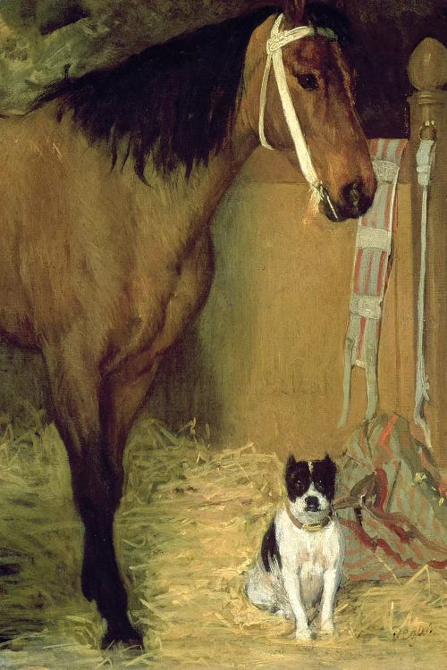 At the Stable, Horse and Dog, c.1862