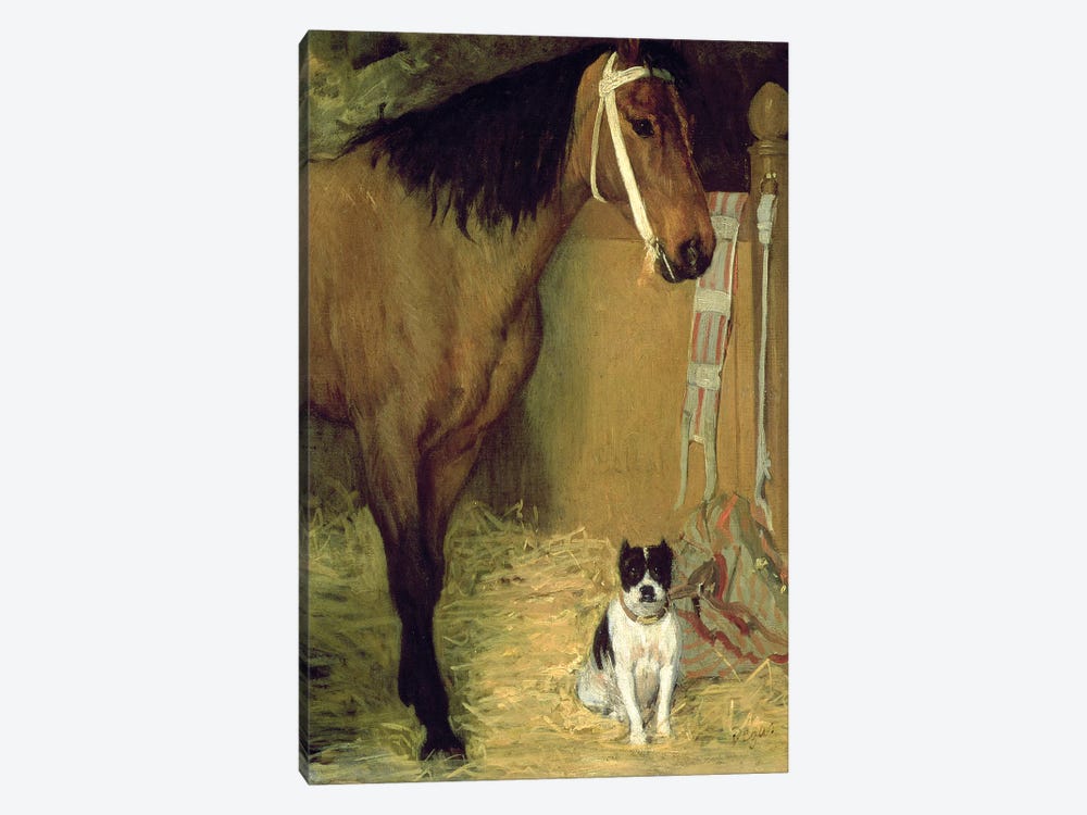 At the Stable, Horse and Dog, c.1862 by Edgar Degas 1-piece Canvas Art
