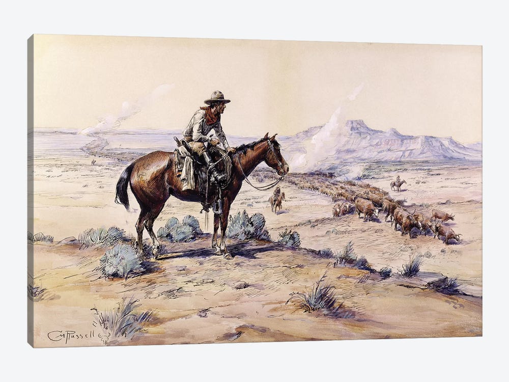 The Trail Boss by Charles Marion Russell 1-piece Canvas Print