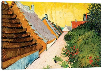 Farmhouses at Saintes-Maries, June 1888 Canvas Art Print - Vincent van Gogh
