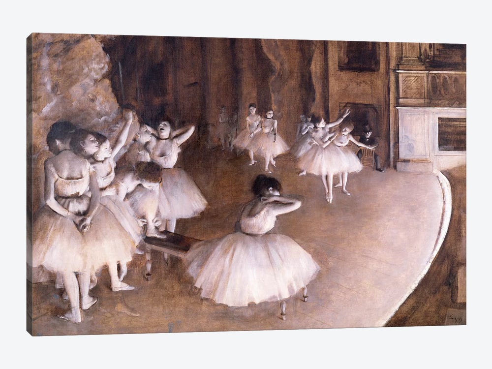 Ballet Rehearsal on the Stage, 1874 by Edgar Degas 1-piece Canvas Print