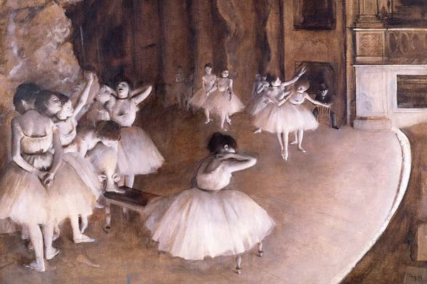 Edgar Degas: Ballet Rehearsal on the Stage, 1874 by Edgar Degas