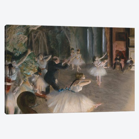 The Rehearsal Onstage, c.1874 Canvas Print #MNE46} by Edgar Degas Canvas Art Print