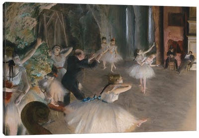 The Rehearsal Onstage, c.1874 Canvas Art Print - Edgar Degas