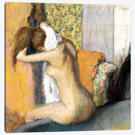 After the Bath, Woman Drying her Neck, 1898 Canvas Print #MNE53} by Edgar Degas Canvas Art Print