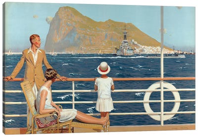 Gibraltar, from the series 'The Empire's Highway to India', 1928 Canvas Art Print
