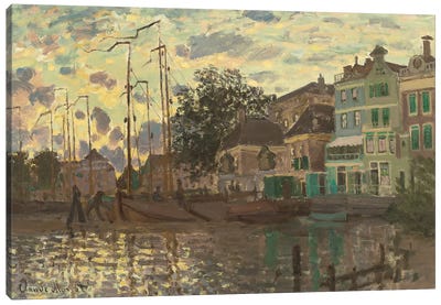 Le Dam à Zaandam, le soir, 1871 Canvas Art Print - Claude Monet