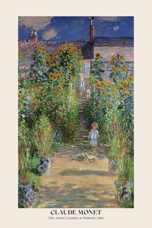 Claude Monet - The Artist's Garden At Vetheuil, 1880