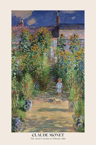 Claude Monet: Claude Monet - The Artist's Garden At Vetheuil, 1880 by Claude Monet