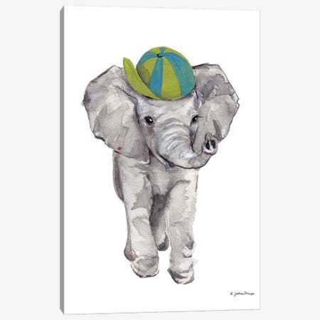 Baby Elephant Canvas Print #MNG111} by Jessica Mingo Canvas Art Print
