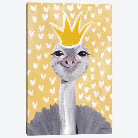Princess Ostrich Canvas Print #MNG114} by Jessica Mingo Canvas Artwork