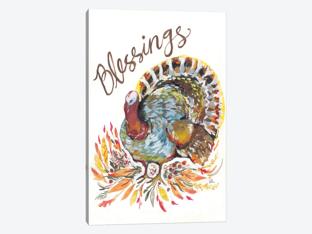Blessings Turkey by Jessica Mingo 1-piece Canvas Artwork