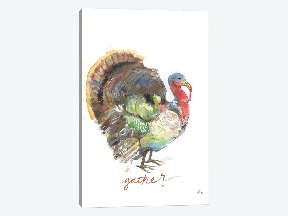 Gather Turkey by Jessica Mingo 1-piece Canvas Wall Art