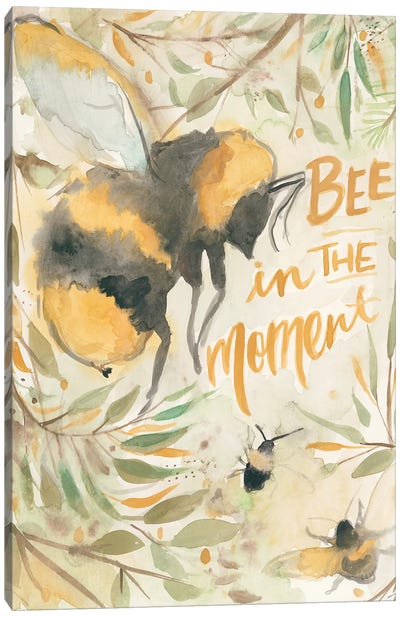 Bee in the Moment Canvas Art Print