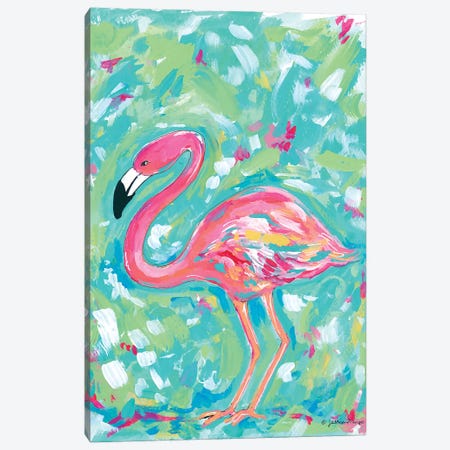 Summer Flamingo Canvas Print #MNG43} by Jessica Mingo Canvas Wall Art
