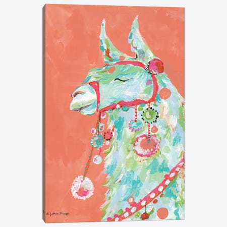 Tito the Llama Canvas Print #MNG47} by Jessica Mingo Canvas Art Print