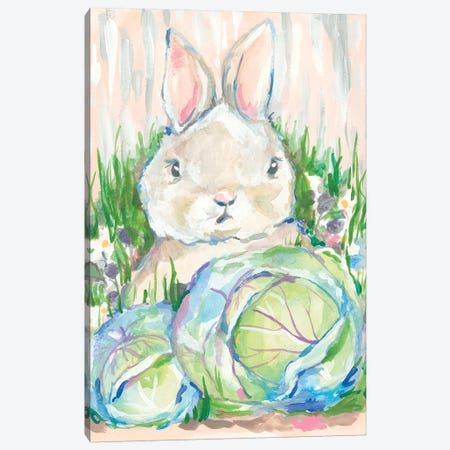 Bunny in the Cabbage Patch      Canvas Print #MNG53} by Jessica Mingo Art Print