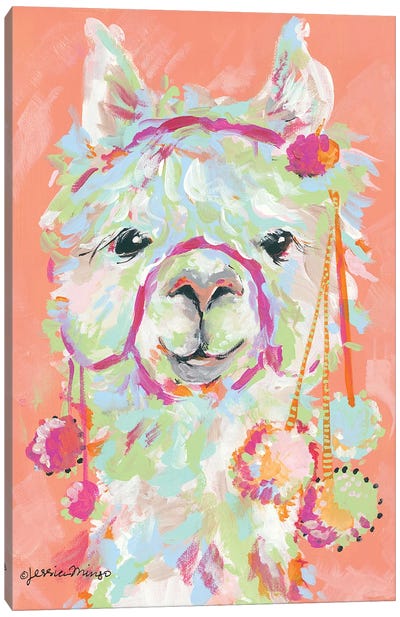 Llama Love Canvas Art Print