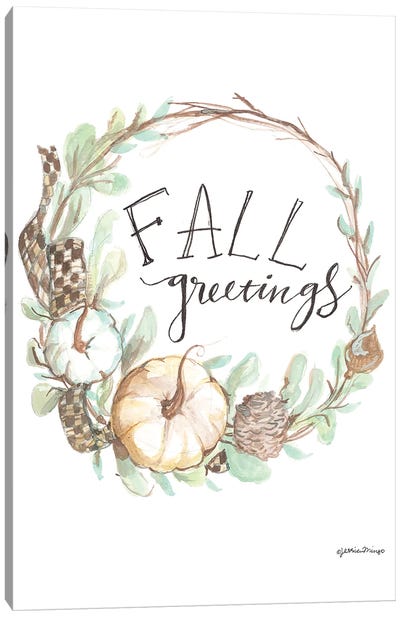 Fall Greetings Canvas Art Print - Jessica Mingo