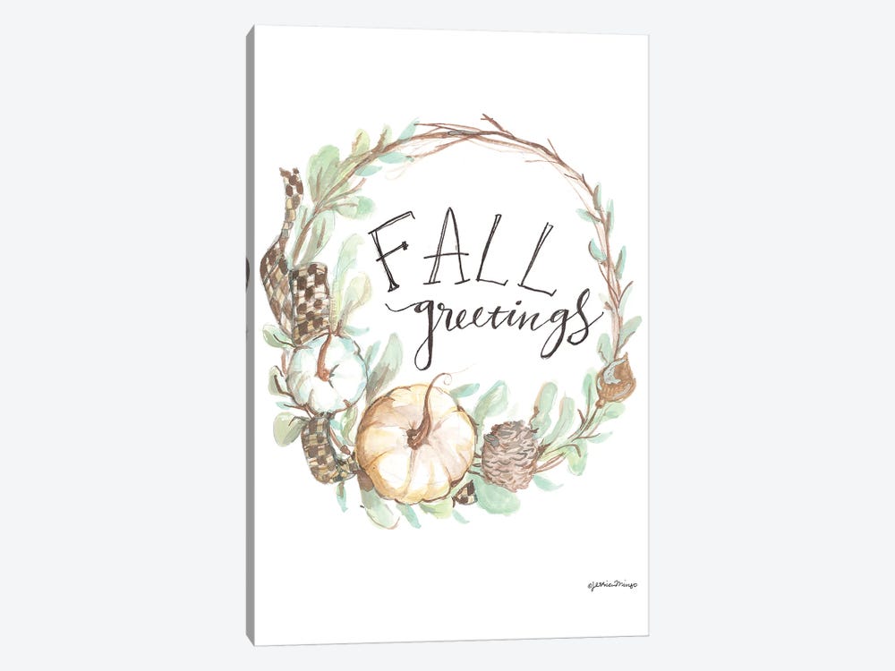 Fall Greetings by Jessica Mingo 1-piece Canvas Wall Art