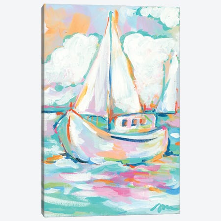Pink Sea Canvas Print #MNG91} by Jessica Mingo Canvas Art Print