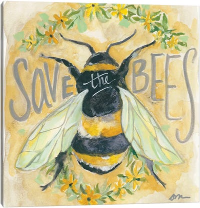 Save The Bees Canvas Art Print