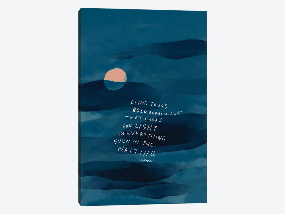 Cling To Joy Navy Blue Night by Morgan Harper Nichols 1-piece Canvas Print