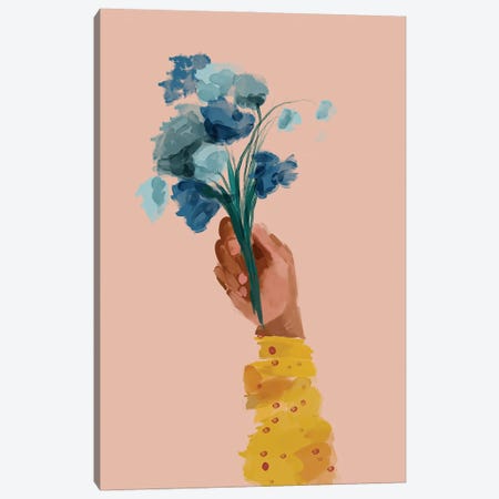 Hand Holding Flowers Canvas Print #MNH121} by Morgan Harper Nichols Canvas Artwork