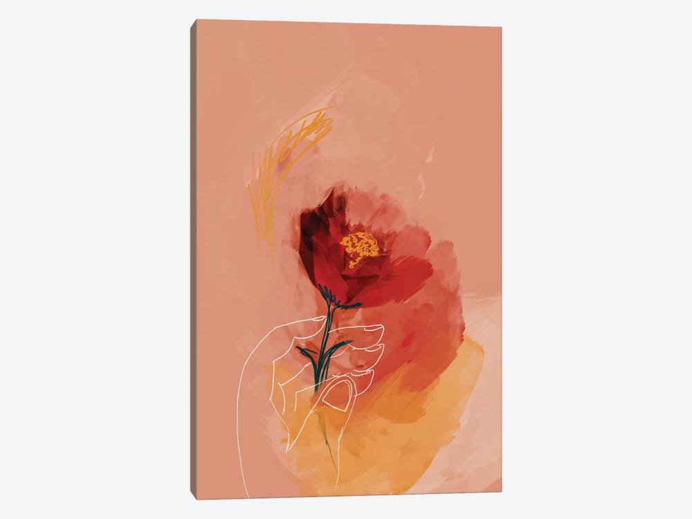 Line Drawn Hand Holding Flowers by Morgan Harper Nichols 1-piece Canvas Art Print