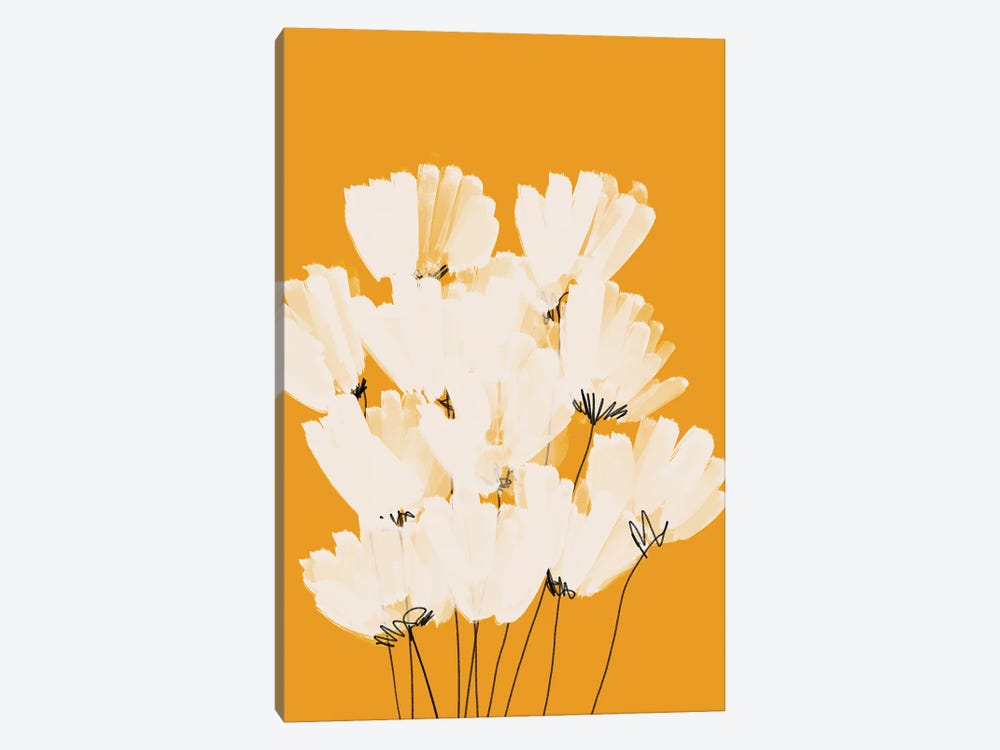 White Flowers On Gold by Morgan Harper Nichols 1-piece Canvas Art Print