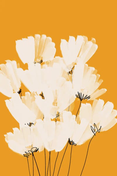 White Flowers On Gold