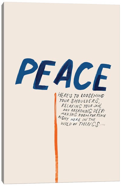 Peace: To Loosening Your Shoulders Canvas Art Print - Zen Bedroom Art