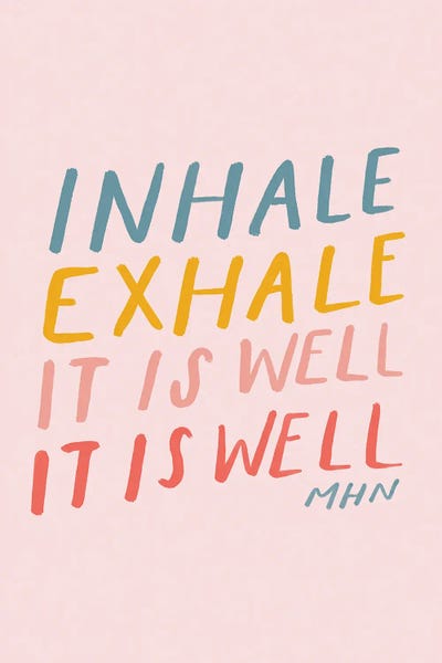 Inspirational Office: Inhale Exhale It Is Well (On Pink) by Morgan Harper Nichols