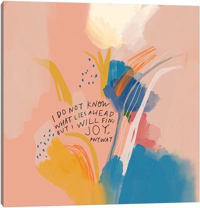 Joy Anyway Canvas Art Print - Pantone 2024 Peach Fuzz