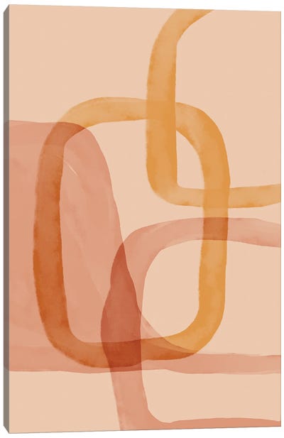 Abstract Shapes I Canvas Art Print - Pantone 2024 Peach Fuzz