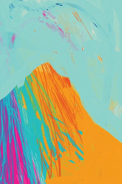 Neon Blue Hot Pink Yellow Abstract by Morgan Harper Nichols metal wall art