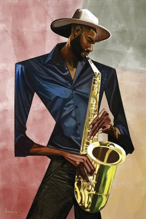 Sax Player by Manasseh Johnson wall art