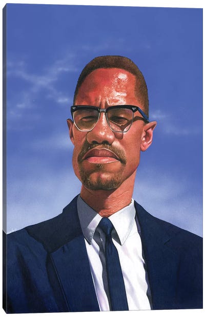 Malcolm X Canvas Art Print - Manasseh Johnson