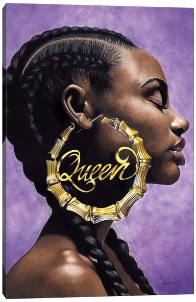 Queen Canvas Art Print - #BlackGirlMagic