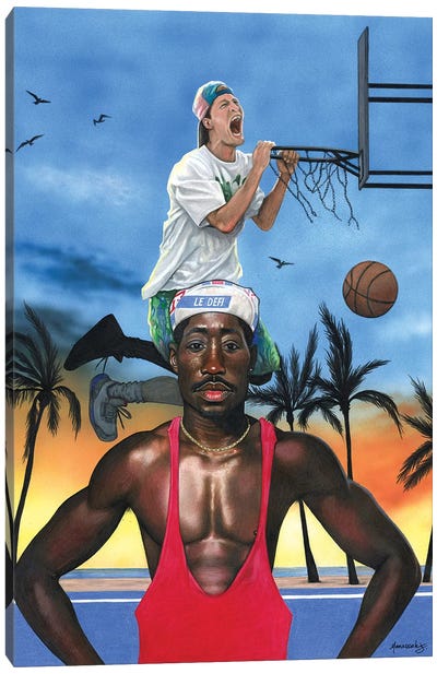White Men Can't Jump Canvas Art Print - Best Selling Pop Culture Art