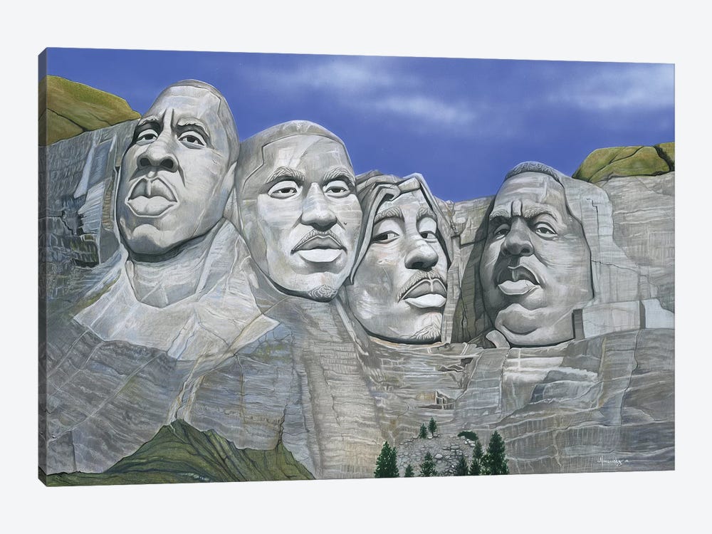 Hip-Hop Mt. Rushmore by Manasseh Johnson 1-piece Canvas Print