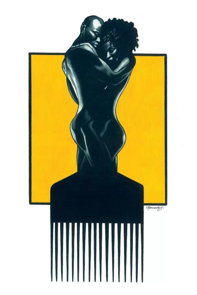Silhouettes: Afropick Couple by Manasseh Johnson