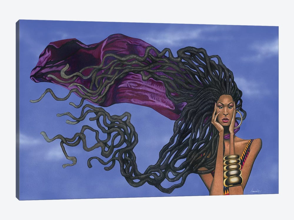 Locs In The Wind by Manasseh Johnson 1-piece Canvas Wall Art