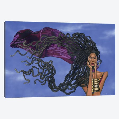 Locs In The Wind Canvas Print #MNJ33} by Manasseh Johnson Canvas Artwork
