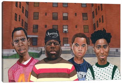 Boyz N Da Hood (Hiphop Legends) Canvas Art Print - Caricature Art