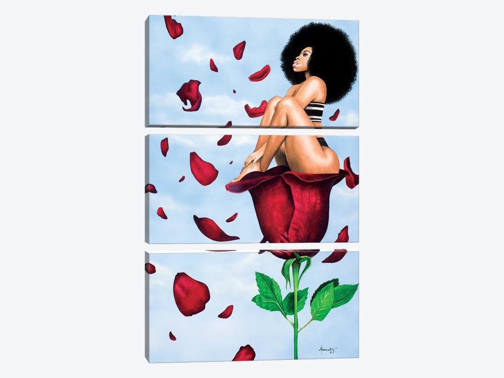 Afroses by Manasseh Johnson 3-piece Canvas Artwork