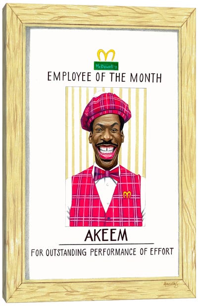 Akeem, Employee Of The Month Canvas Art Print - Art for Dad
